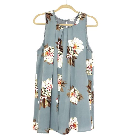 Umgee Dresses & Skirts - Umgee Boho Floral Swing Dress Gray Floral